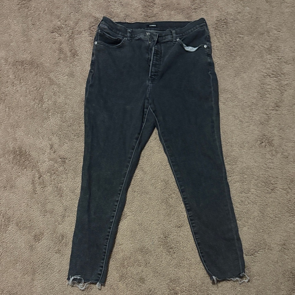 Express Dark Gray Skinny Jeans for Women